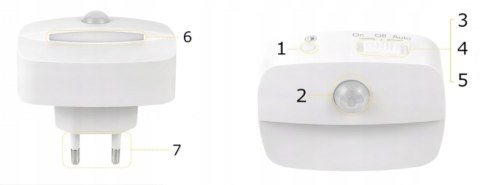 Lampka Nocna Led Czujnik Ruchuzmierzchu Gniazdko 3 Tryby Do Kontaktu Nexoo