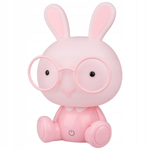 Lampka Nocna Led Królik Dla Dzieci, Silikonowa, Usb - Różowo-Fioletowa