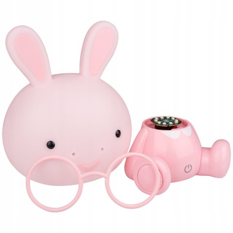 Lampka Nocna Led Królik Dla Dzieci, Silikonowa, Usb - Różowo-Fioletowa