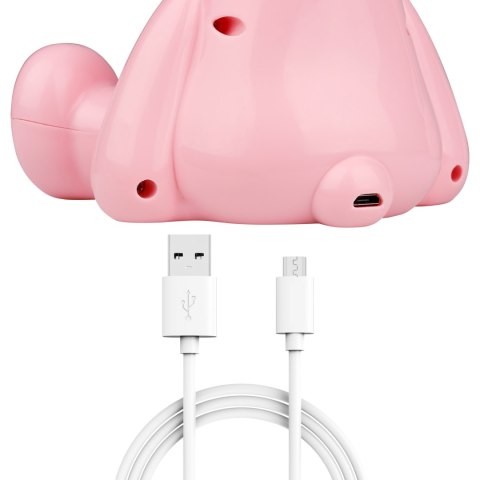 Lampka Nocna Led Królik Dla Dzieci, Silikonowa, Usb - Różowo-Fioletowa
