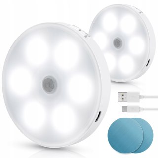 Lampka Nocna Magnetyczna Aigostar Z Czujnikiem Ruchu 6500K Led Biały 2Szt.