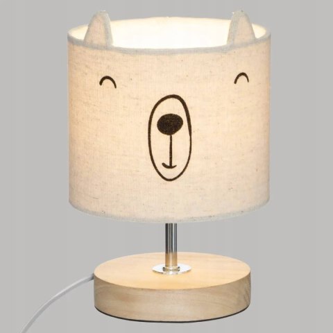 Lampka Nocna Miś Kremowa Z Abażurem E14 Do Pokoju Dziecięcego
