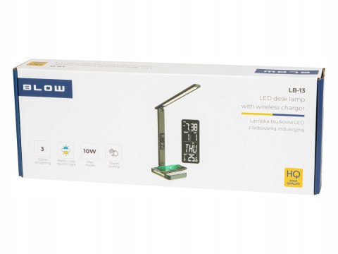 Lampka Nocna Na Biurko Biurkowa Kreślarska Zegar Budzik Indukcja Qi 10W