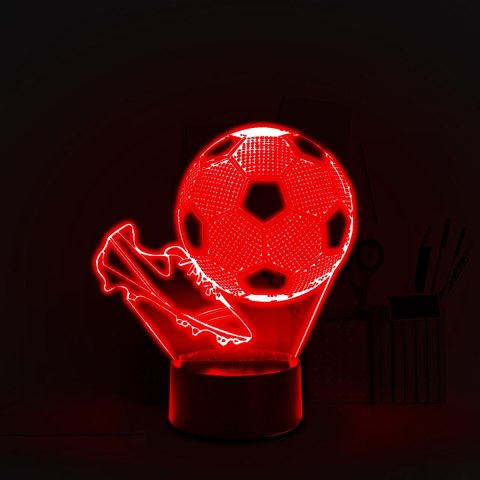 Lampka Nocna Piłka Nożna Korki Dla Dzieci Piłkarza 3D Led Kolory Rgb Pilot