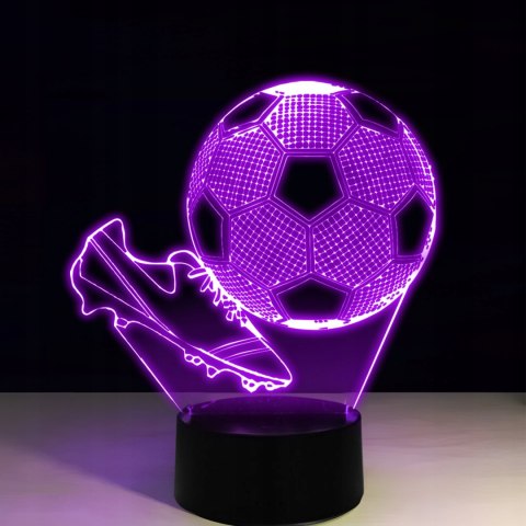 Lampka Nocna Piłka Nożna Korki Dla Dzieci Piłkarza 3D Led Kolory Rgb Pilot