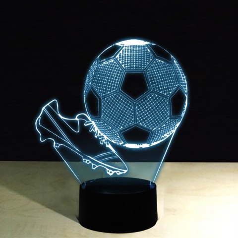 Lampka Nocna Piłka Nożna Korki Dla Dzieci Piłkarza 3D Led Kolory Rgb Pilot
