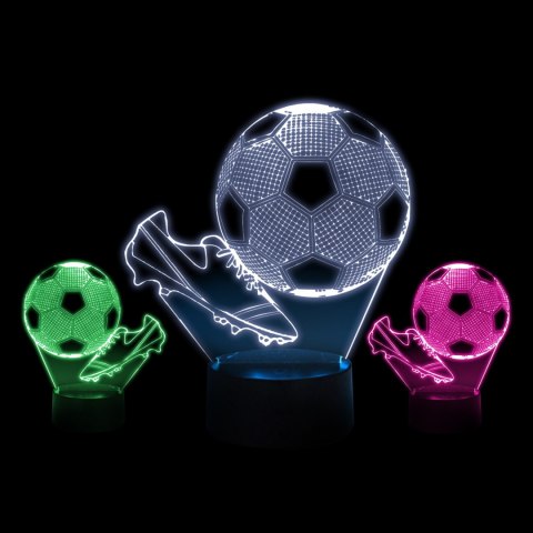 Lampka Nocna Piłka Nożna Korki Dla Dzieci Piłkarza 3D Led Kolory Rgb Pilot