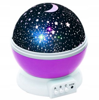 Lampka Nocna Projektor Gwiazd Nieba Lampa Obrotowa 360 Stopni Usb 2W1