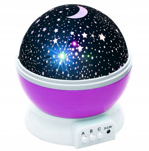 Lampka Nocna Projektor Gwiazd Nieba Lampa Obrotowa 360 Stopni Usb 2W1