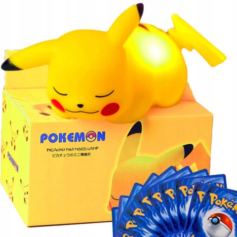 Lampka Pikachu Pokemon Lampka Nocna Led W Zestawie 10 Kart Na Prerzent