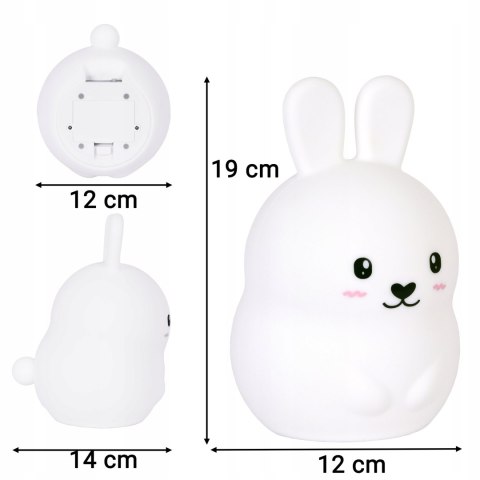 Miękka Lampka Nocna Królik Dla Dzieci Kolorowa Silikonowa Rgb Led + Pilot