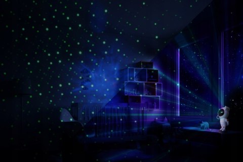 Projektor Gwiazd Led Lampka Nocna Astronauta Efekty Kolorowe Światła
