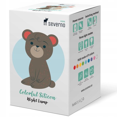 Silikonowa Lampka Nocna Dla Dzieci Miękka Kolorowa Rgb Led Usb Xxl + Pilot