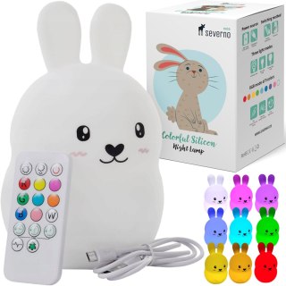 Silikonowa Lampka Nocna Dla Dzieci Miękka Kolorowa Rgb Led Usb Xxl + Pilot
