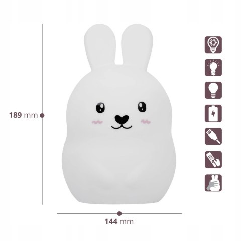 Silikonowa Lampka Nocna Dla Dzieci Miękka Kolorowa Rgb Led Usb Xxl + Pilot