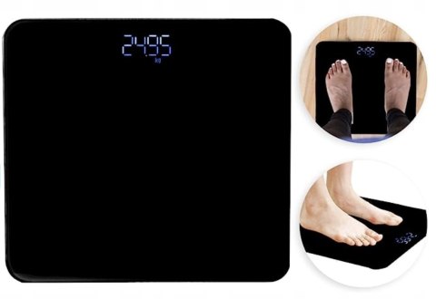 Waga Łazienkowa Elektroniczna Szklana Scale Precyzyjna Lcd 180 Kg Baterie