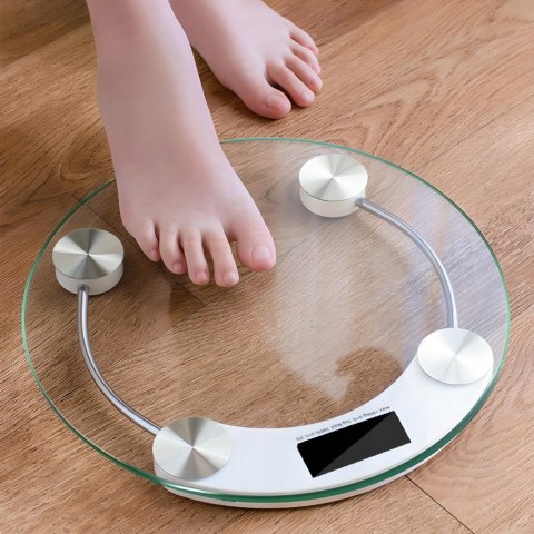 Waga Łazienkowa Scale Elektroniczna Szklana Cyfrowa Przezroczysta Lcd Kg
