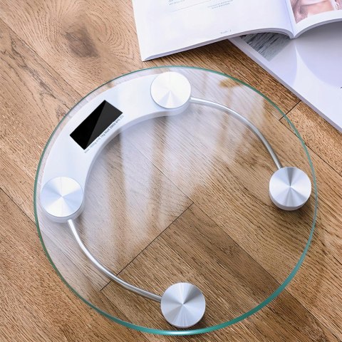 Waga Łazienkowa Scale Elektroniczna Szklana Cyfrowa Przezroczysta Lcd Kg