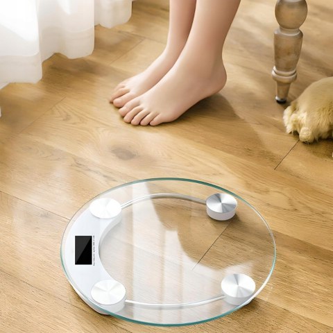 Waga Łazienkowa Scale Elektroniczna Szklana Cyfrowa Przezroczysta Lcd Kg