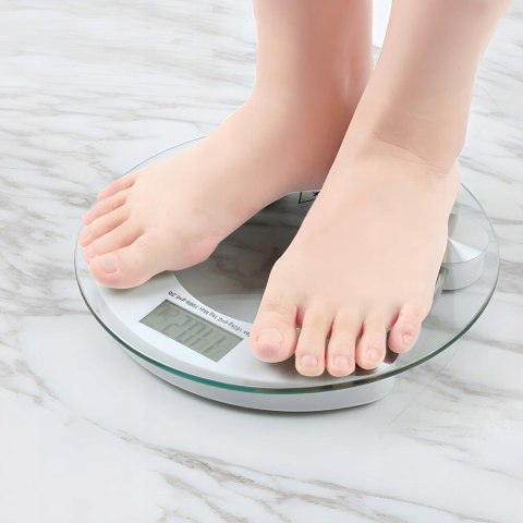 Waga Łazienkowa Scale Elektroniczna Szklana Cyfrowa Przezroczysta Lcd Kg