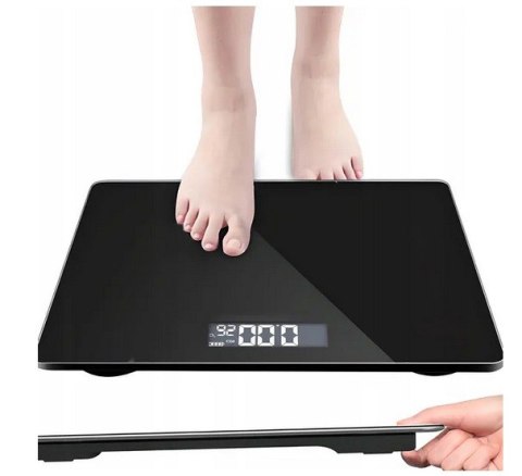 Waga Łazienkowa Slim 180Kg Szkło Hartowane Z Pomiarem Temperatury