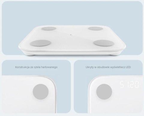 Waga Łazienkowa Szklana Xiaomi Mi Body Composition Scale2 Analityczna Biała