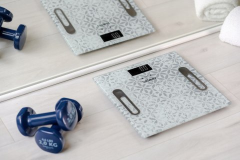 Waga Łazienkowa Zelmer Elektroniczna Szklana Analityczna Pomiar Ciała 180Kg