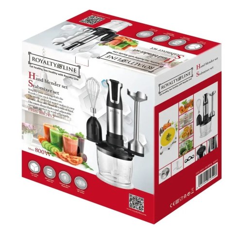 Blender Ręczny Mikser Wielofunkcyjny Zestaw Turbo Malakser 800W Robot 3W1