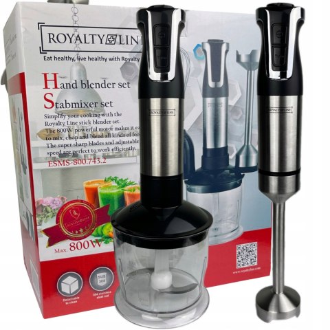 Blender Ręczny Mikser Wielofunkcyjny Zestaw Turbo Malakser 800W Robot 3W1