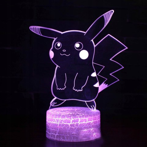 Lampka Lampa 3D Nocna Led Usb Pikachuu Świecąca Dla Dzieci Młodzieży