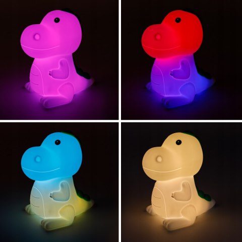 Akumulatorowa lampka nocna LED MasterLED dinozaur, RGB, USB-C
