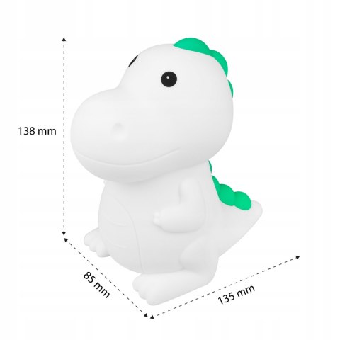 Akumulatorowa lampka nocna LED MasterLED dinozaur, RGB, USB-C