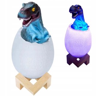 Lampka Nocna Dinozaur Tyranosaur Jajko Rgb Led Jajo Świecące Dla Dzieci