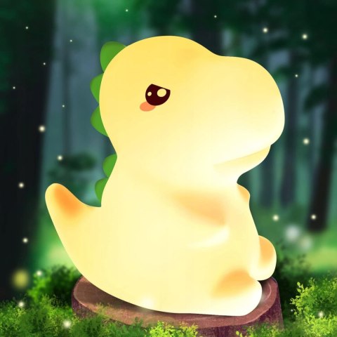 Lampka Nocna Dla Dzieci Kolorowa Silikonowa Dinozaur Dino Led Rgb Kolory
