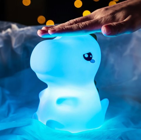 Lampka Nocna Dla Dzieci Kolorowa Silikonowa Dinozaur Dino Led Rgb Kolory