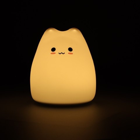 Lampka Nocna Dla Dzieci Silikonowa 4 Led Na Baterie Biała Kotek