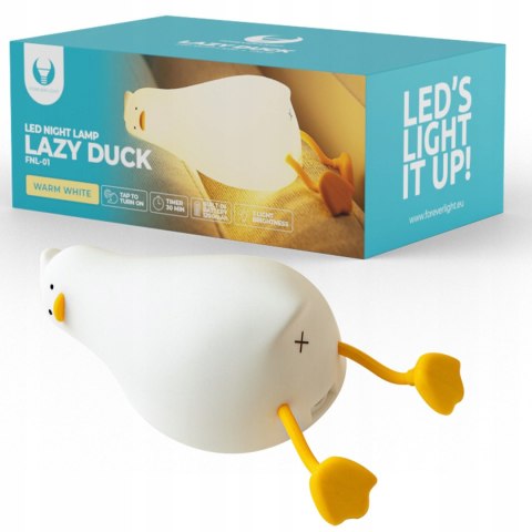 Lampka Nocna Kaczuszka Silikonowa Dla Dzieci Do Sypialni Led Timer 30 Min