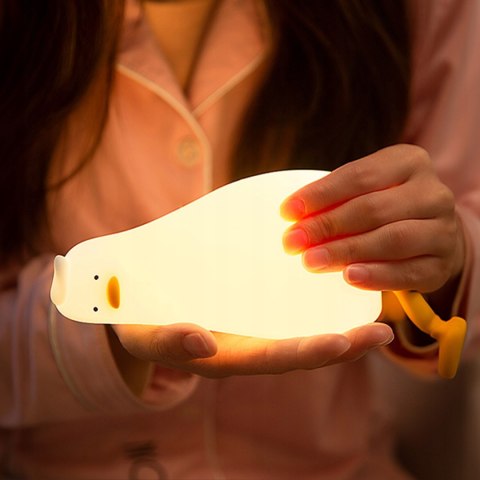 Lampka Nocna Kaczuszka Silikonowa Dla Dzieci Do Sypialni Led Timer 30 Min