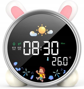 Zegar Budzik Lampka Lampa Nocna Led Dla Dzieci Dziecka Timer Drzemka Królik