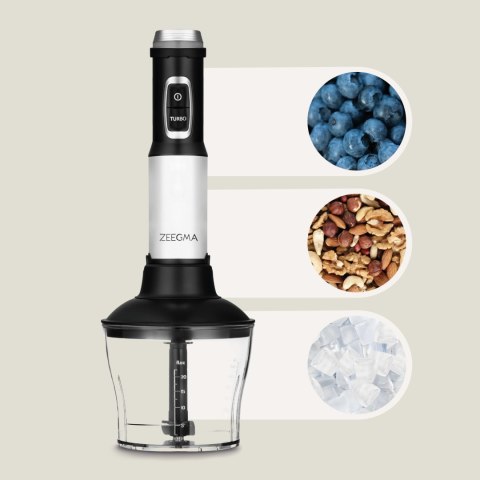 Blender Ręczny Mikser Wielofunkcyjny Tytanowe Ostrze 7W1 1500W Led Mocny