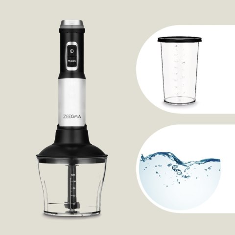 Blender Ręczny Mikser Wielofunkcyjny Tytanowe Ostrze 7W1 1500W Led Mocny
