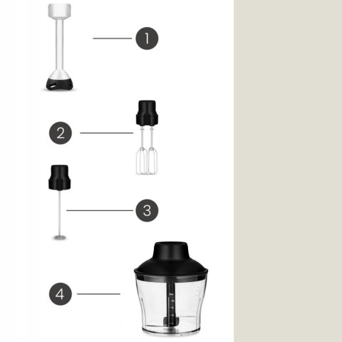 Blender Ręczny Mikser Wielofunkcyjny Tytanowe Ostrze 7W1 1500W Led Mocny