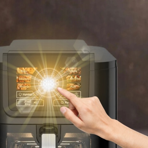 AIR FRYER AI COOK PRO 8L BEZTŁUSZCZOWA FRYTOWNICA Z 6 PROGRAMAMI DWA TRYBY