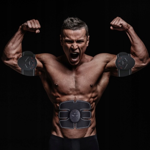 ELEKTROSTYMULATOR MIĘŚNI BRZUCHA PLECÓW JMD EMS 3X, KALORYFER NA BRZUCHU