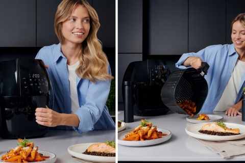 FRYTKOWNICA BEZTŁUSZCZOWA 7,7L 1800W AIR FRYER 9 PROGRAMÓW DUŻA POJEMNOŚĆ