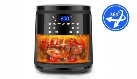 FRYTKOWNICA BEZTŁUSZCZOWA 7L 1900W Z LCD, 7 PROGRAMÓW I 360° CYRKULACJĄ