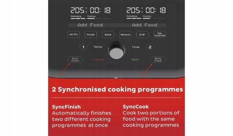 FRYTKOWNICA BEZTŁUSZCZOWA 8,5L VOTREX VERSA AIR FRYER 1700W Z 2 KOMORAMI