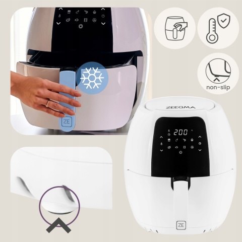 FRYTKOWNICA BEZTŁUSZCZOWA AIR FRYER 1800W, MISA 7,7L, KOSZ 6L, 9 PROGRAMÓW