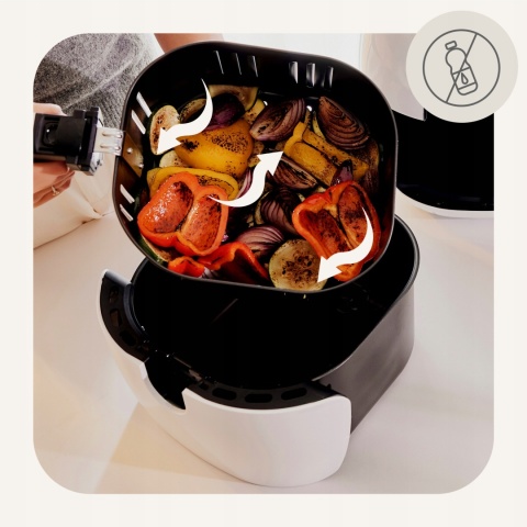 FRYTKOWNICA BEZTŁUSZCZOWA AIR FRYER 1800W, MISA 7,7L, KOSZ 6L, 9 PROGRAMÓW