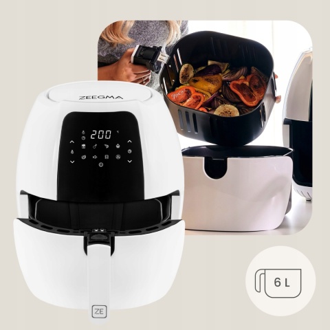 FRYTKOWNICA BEZTŁUSZCZOWA AIR FRYER 1800W, MISA 7,7L, KOSZ 6L, 9 PROGRAMÓW